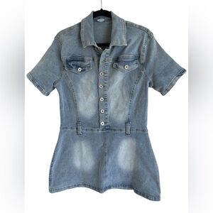 Y2K Style Light Wash Jean Dress | Street Style